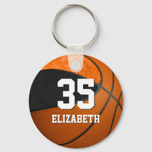 Porte-clés basket noir orange filles école couleurs