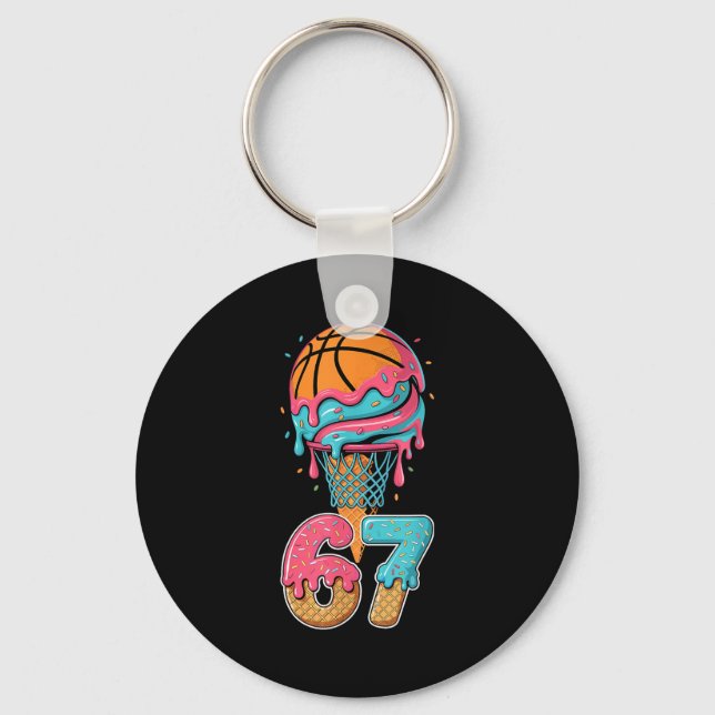 Porte-clés Basketball Drip Number 67 Player 67th Birthday Ice (Recto)