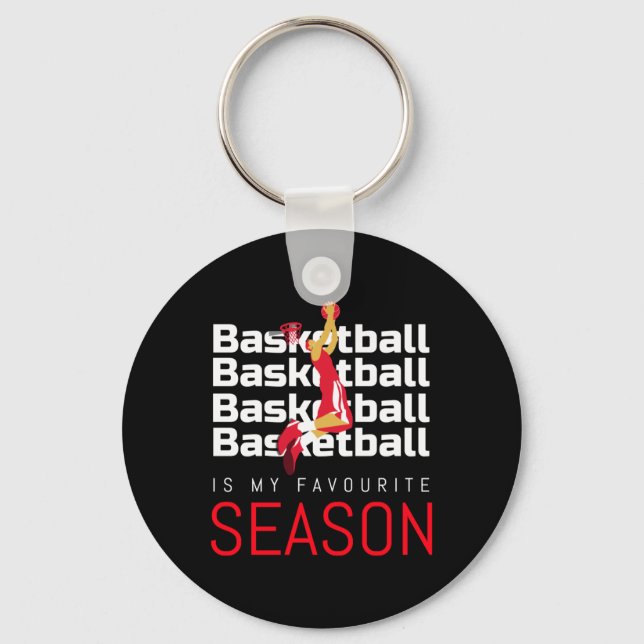 Porte-clés Basketball Est Ma Saison Favorite Dunk (Recto)
