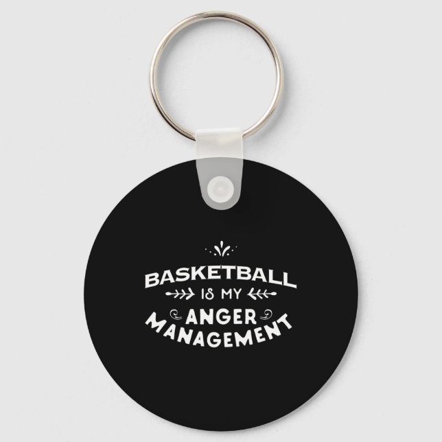 Porte-clés Basketball Fun Basketball est ma gestion de colère (Recto)