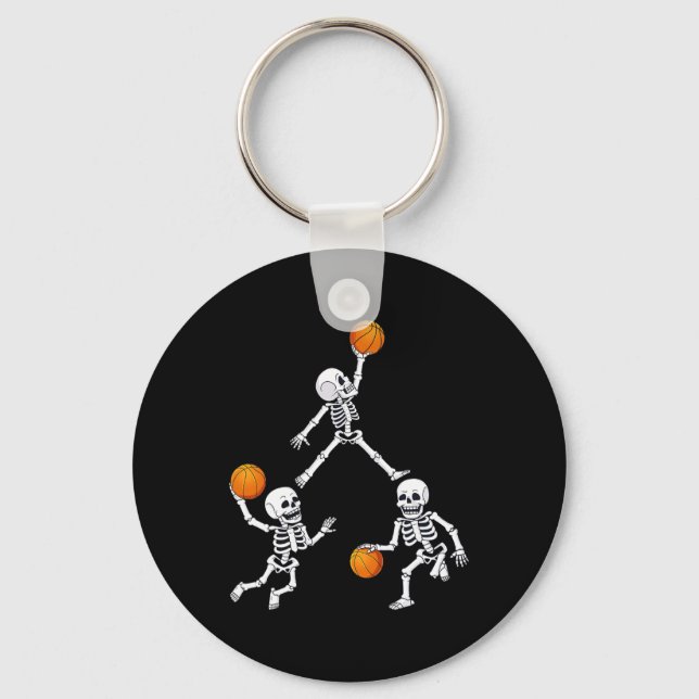 Porte-clés Basketball Halloween Skeleton Dunking Dribble Boys (Recto)