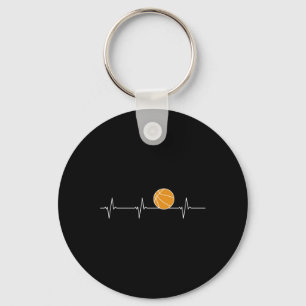 Porte-clés Basketball Heartbeat - Ball Ecg Pulse Pour Les Fan