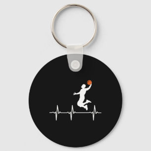 Porte-clés Basketball Heartbeat pour hommes et garçons
