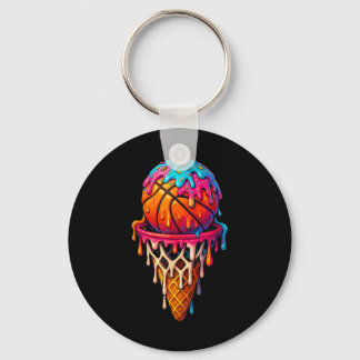 Porte-clés Basketball Ice Cream Drip For Boys Girls Youth Bas