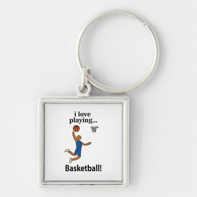Porte-clés Basketball J'adore Jouer Au Basketball (Devant)