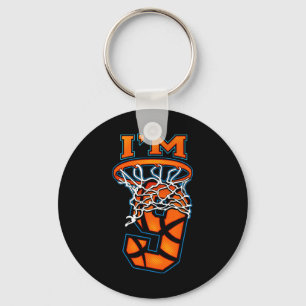 Porte-clés Basketball Je suis 9 Garçon Fille 9e Anniversaire