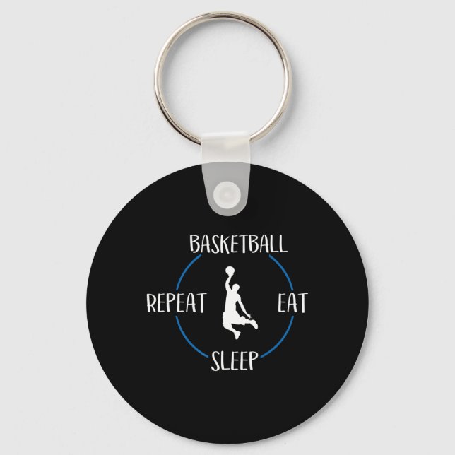 Porte-clés Basketball Mange Sommeil Répéter Cadeau Pour Baske (Recto)