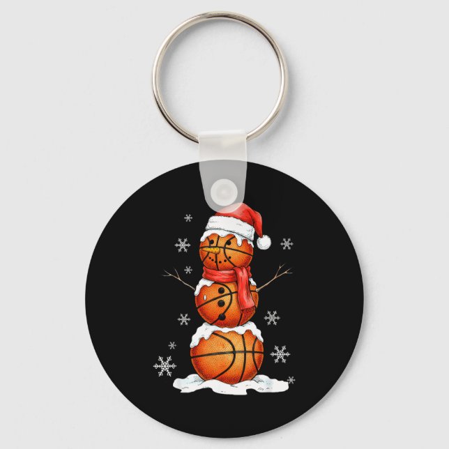Porte-clés Basketball Snowman Christmas Holiday Srts Xmas Paj (Recto)