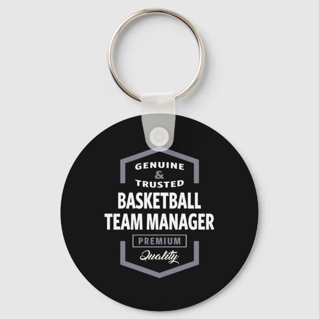 Porte-clés Basketball Team Manager Logo Idées cadeaux (Recto)