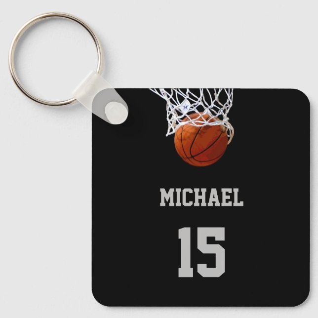 Porte-clés Basketball Votre Nom (Recto)