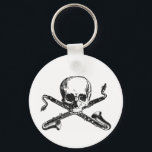 Porte-clés Bass Clarinet Pirate<br><div class="desc">Arr ! Vous êtes membre de Bass Clarinet / Basset Horn Pirates! Pour en savoir plus sur la bonté de la bande de marche,  visitez notre magasin à www.MarchingTees.com</div>