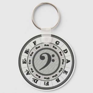 Porte-clés Bass Clef Cercle de la cinquième