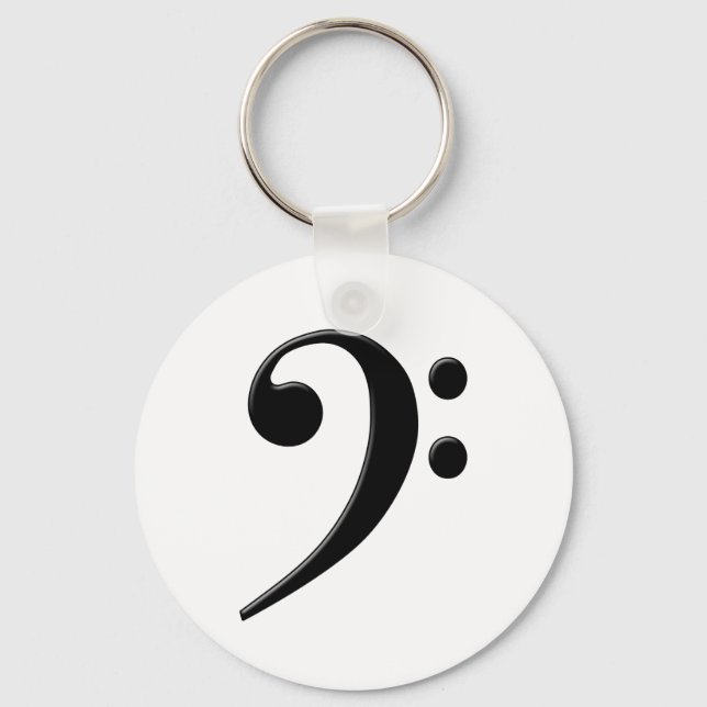 Porte-clés Bass Clef - F Clef Music Symbole (Recto)
