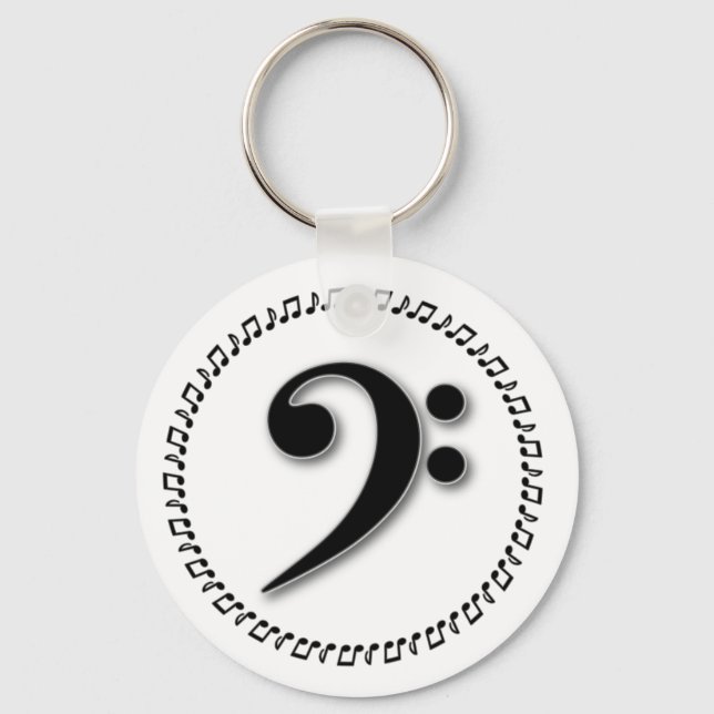 Porte-clés Bass Clef Music Note Design (Recto)