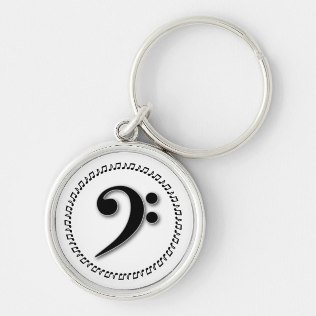 Porte-clés Bass Clef Music Note Design (Devant)