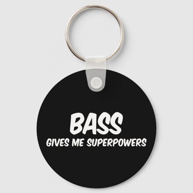 Porte-clés Bass Superpuissances Funny Superhero Musique (Recto)