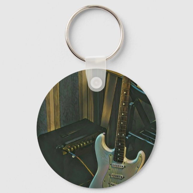 Porte-clés basse acoustique guitare électrique cadeau (Recto)