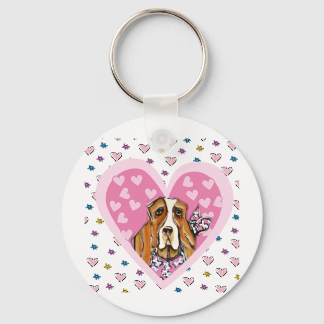 Porte-clés Basset Hound (Recto)