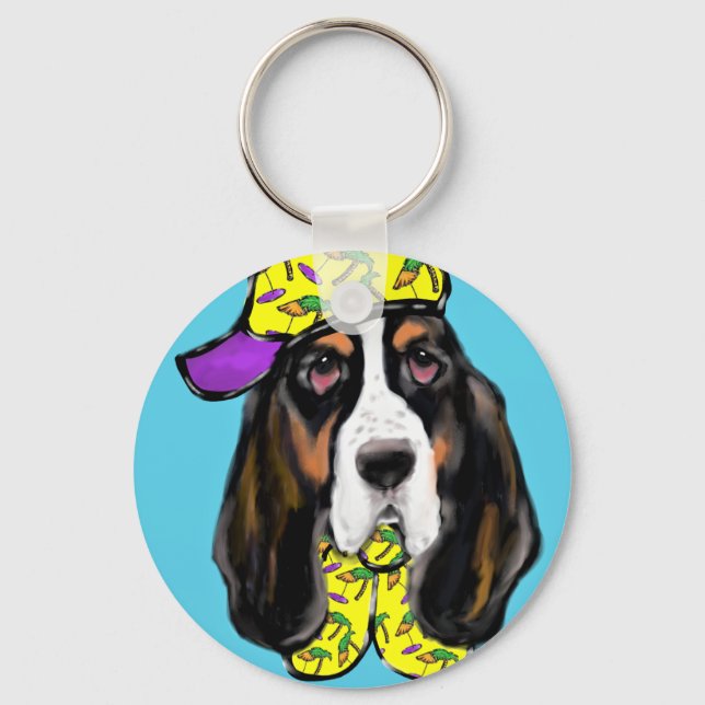 Porte-clés Basset Hound (Recto)