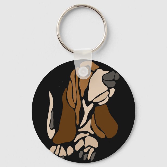 Porte-clés Basset Hound Dog Art (Recto)