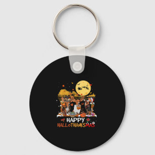 Porte-clés Basset Hound Hallothanksmas Halloween Merci