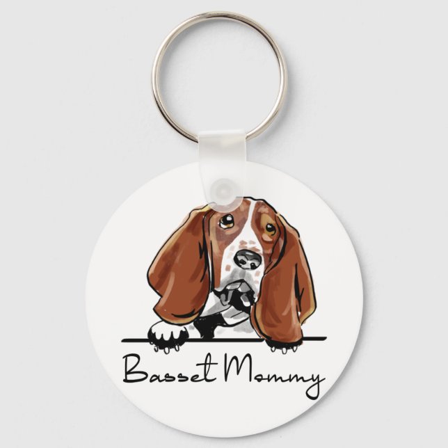Porte-clés Basset Hound maman (Recto)