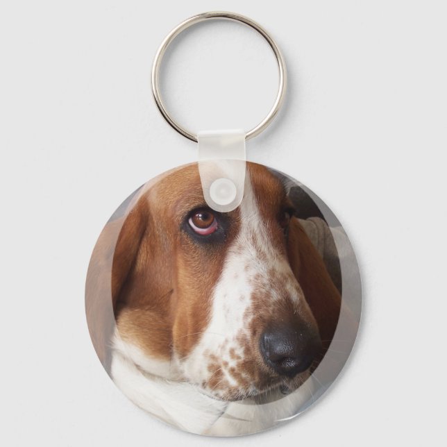 Porte-clés Basset Hound Puppy Keychain (Recto)