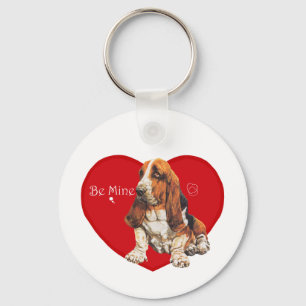 Porte-clés Basset Hound Saint-Valentin