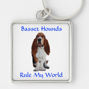 Porte-clés Basset Hounds Rule My World Premium Porte - clé
