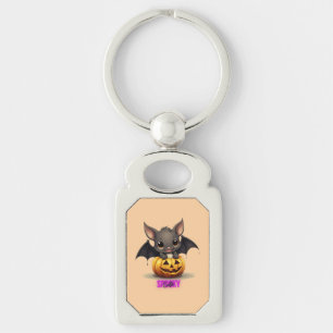 Porte-clés Bat adorable sur Citrouille mignonne Halloween Déc