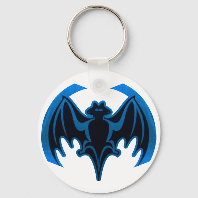 Porte-clés Bat Bleu Le MUSÉE Zazzle Cadeaux (Recto)