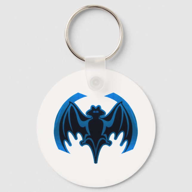 Porte-clés Bat Bleu Le MUSÉE Zazzle Cadeaux (Recto)