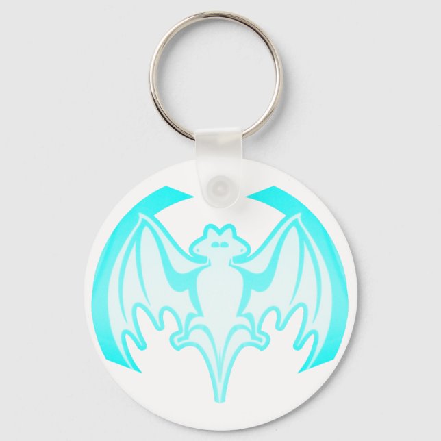 Porte-clés Bat Cyan Inv Le MUSÉE Zazzle Cadeaux (Recto)