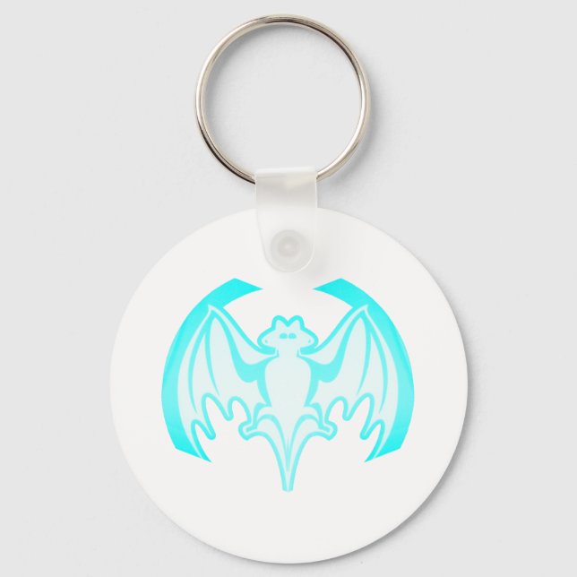Porte-clés Bat Cyan Inv Le MUSÉE Zazzle Cadeaux (Recto)
