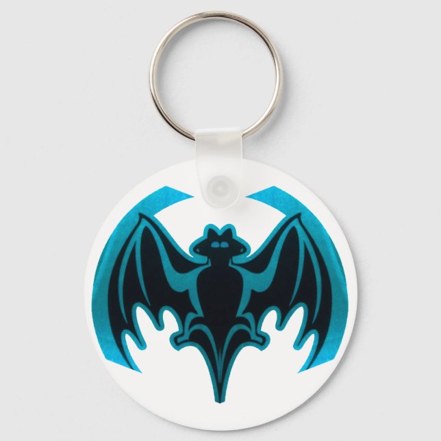 Porte-clés Bat Cyan Le MUSÉE Zazzle Cadeaux (Recto)