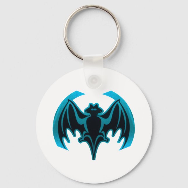 Porte-clés Bat Cyan Le MUSÉE Zazzle Cadeaux (Recto)