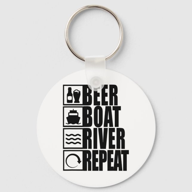 Porte-clés Bateau à bière Rivière Répéter Boire Rivière Vie  (Recto)