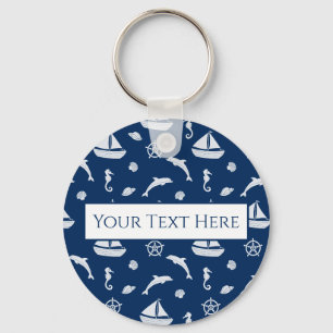 Porte-clés Bateau à voile et Motif Marine Life