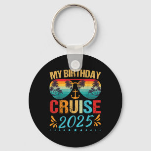 Porte-clés Bateau de croisière fêtant mon anniversaire 2025 H