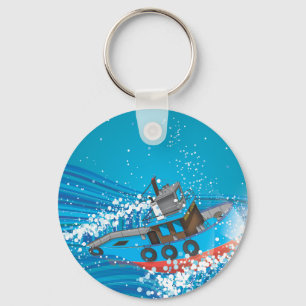 Porte-clés Bateau de pêche orageux