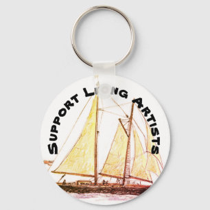 Porte-clés Bateau grand - artistes vivants de soutien