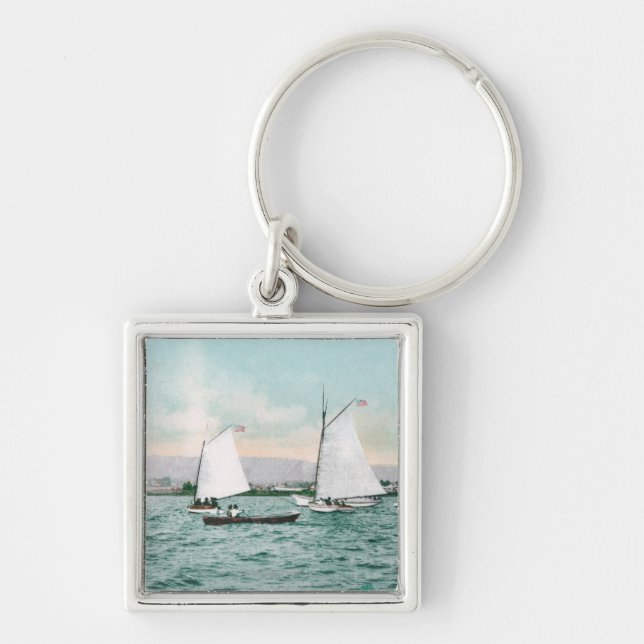 Porte-clés Bateaux à voile au large d'Alameda BeachAlameda, C (Devant)