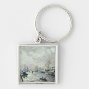 Porte-clés Bateaux de navigation dans le port de Hambourg,