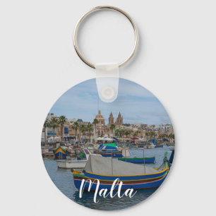 Porte-clés Bateaux de pêche traditionnels colorés à Malte