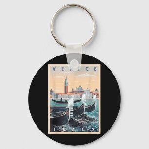 Porte-clés Bateaux Gondoles Rétro Avec La Skyline De Venise I