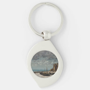 Porte-clés Bateaux sur une plage, Étretat - Gustave Courbet
