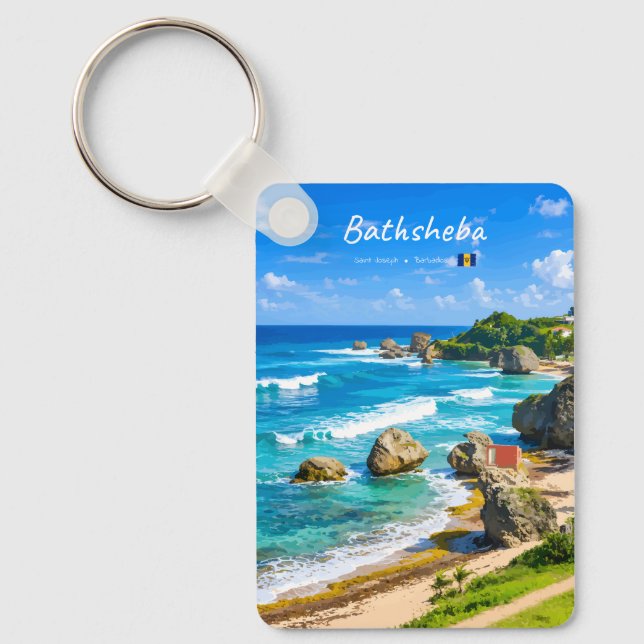 Porte-clés Bathsheba, Barbade - Classique de la côte tropical (Recto)