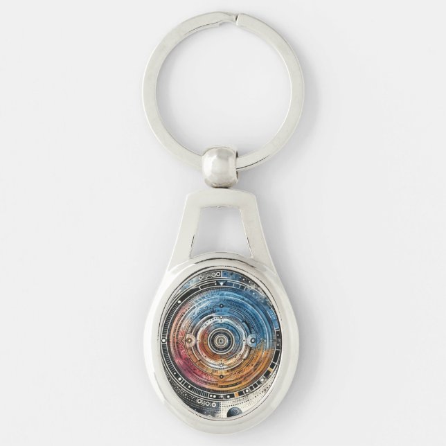Porte-clés Batik futuriste Art cosmique - Design spatial (Devant)