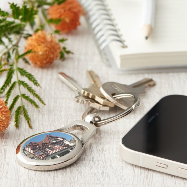 Porte-clés Bâtiment en chêne Tudor, Edimbourg, Ecosse (Côté )