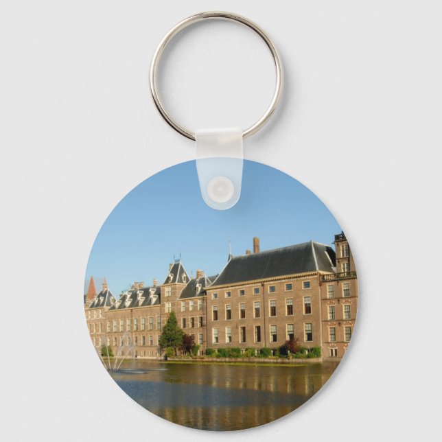 Porte-clés Bâtiments du parlement néerlandais reflétés par Ho (Recto)